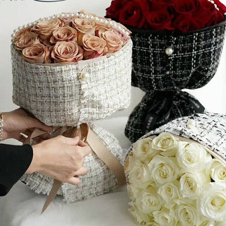 ผ้าห่อช่อดอกไม้ ผ้าสำหรับห่อช่อดอกไม้ ใช้คู่กับฐานจัดช่อ