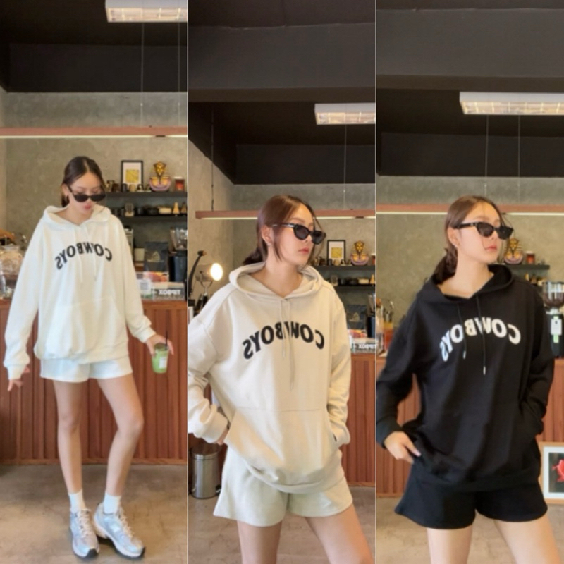 COWBOY SET(งานปัก)ชุดเซ็ตแขนยาว,เสื้อ+กางเกงขาสั้น,Free size