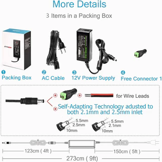 อะแดปเตอร์ 12โวล์ท5แอมป์ AC / DC Adapter 12V 5A หม้อแปลง อะแดปเตอร์จ่ายไฟฟ้า สายยาว 1 เมตร ขนาด5.5mm*2.5mm
