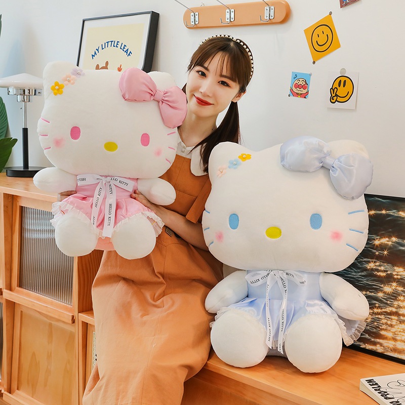 35/45/55cm Sanrio ตุ๊กตา ซานริโอ้ น่ารัก ตุ๊กตาคิตตี้ Hello Kitty ตุ๊กตาแมวหน้าคิตตี้ ของขวัญวันวาเลนไทน์ เหมาะกับของขวั
