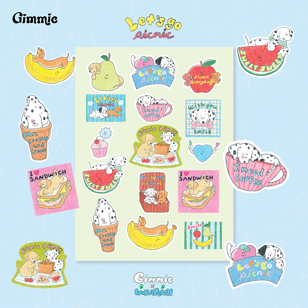 STICKER A5 ไดคัทพร้อมใช้งาน ติดกับอะไรก็น่ารักกกก GIMMIC X WORAPEACH