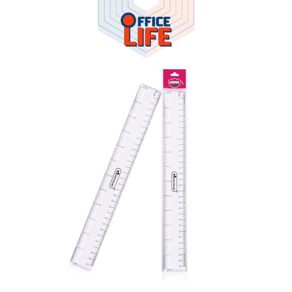 Master Art (มาสเตอร์อาร์ท) ไม้บรรทัด พลาสติกแข็ง รุ่น MR12 / 6 นิ้ว MR6 ขนาด 6 และ 12 นิ้ว ( 1 ชิ้น )