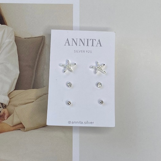 annita.silver – Starfish set //เซ็ทต่างหูปลาดาวเงินแท้925 [ราคาต่อเซ็ท]
