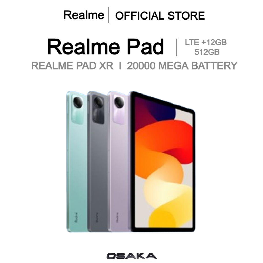 'รองรับ 2 ซิม 5G LTE WiFi 2024 5G แท็บเล็ต Realme Tablet P70 11 นิ้ว { 12GB RAM + 512GB ROM}