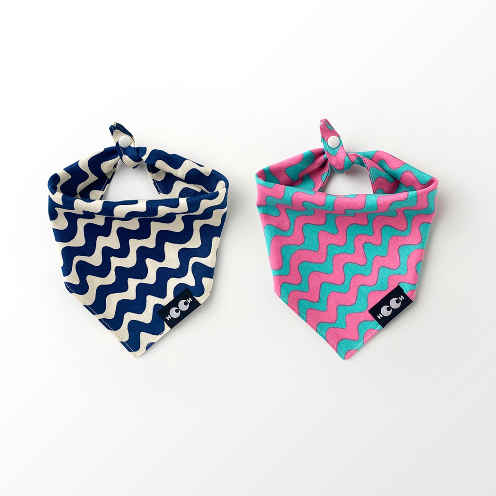 HO.OH - Wave Stripe - ผ้าลายทาง สีสันสดใส สไตล์มินิมอล ผ้าพันคอหมา ผัาพันคอแมว