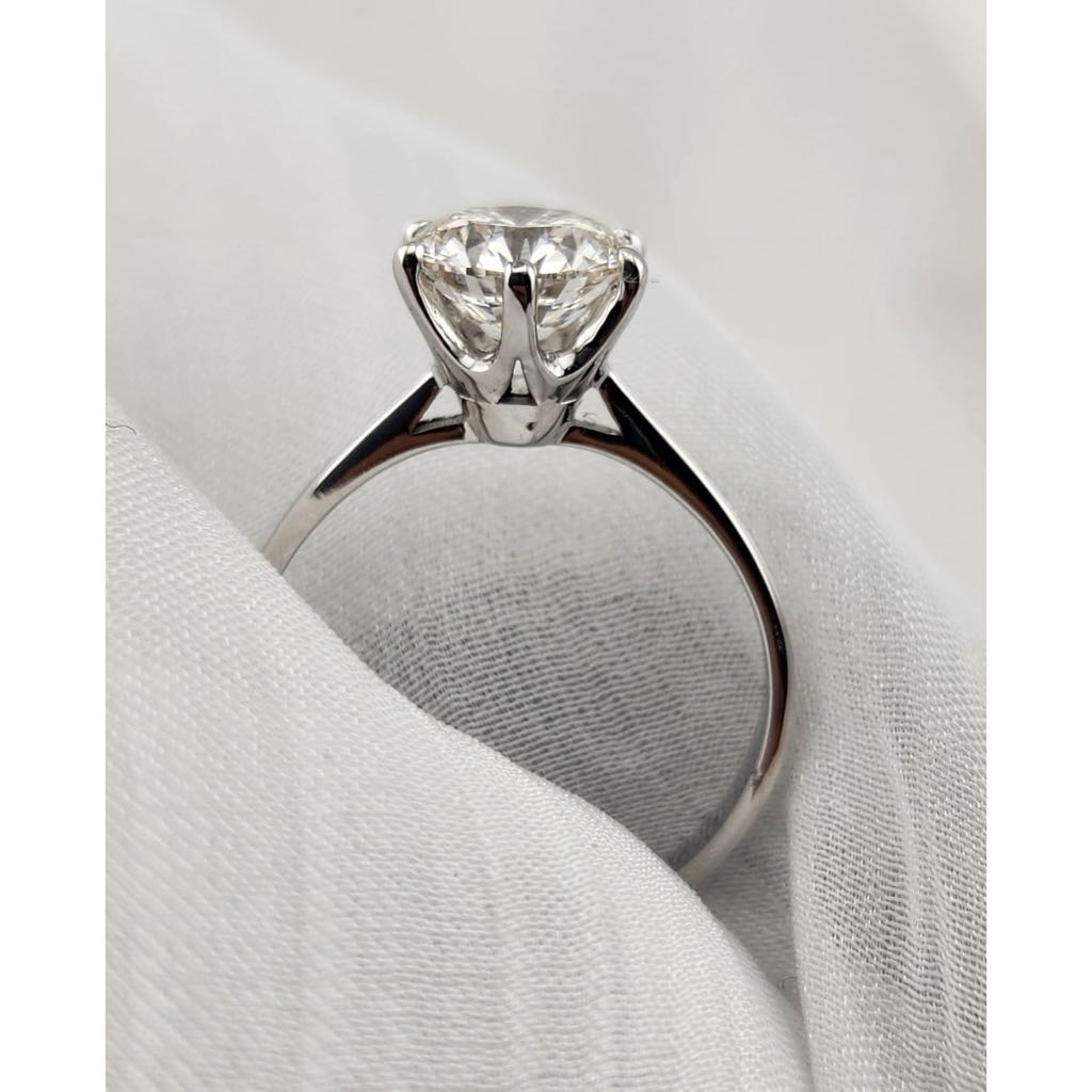 แหวนเพชร Solitaire Diamond 1.03 ct E VS1 - Lab Grown Diamond Solitaire Ring - White Gold 14K พร้อมใบ