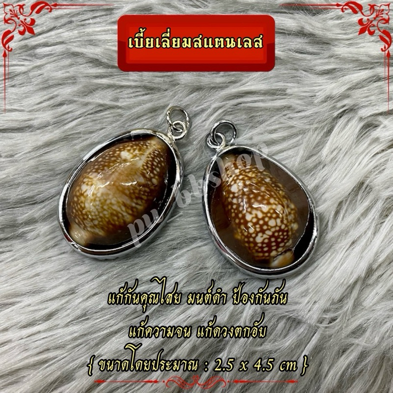 เบี้ยแก้เลี่ยมสแตนเลส (ขนาดเบี้ยโดยประมาณ 2.5*4.5 cm.)