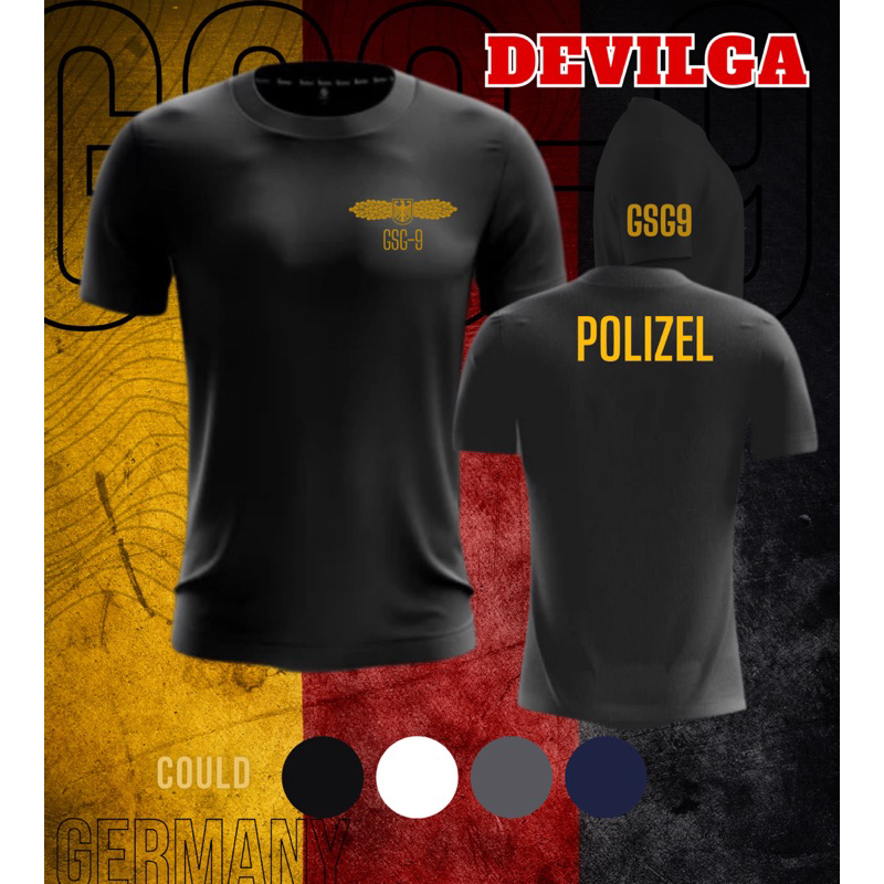 เสื้อยืดตำรวจหน่อยปฏิบัติการพิเศษ GSG9 เยอรมัน ผ้าไมโครเกรดพรีเมียมเหมาะสำหรับใช้ออกกำลังกาย