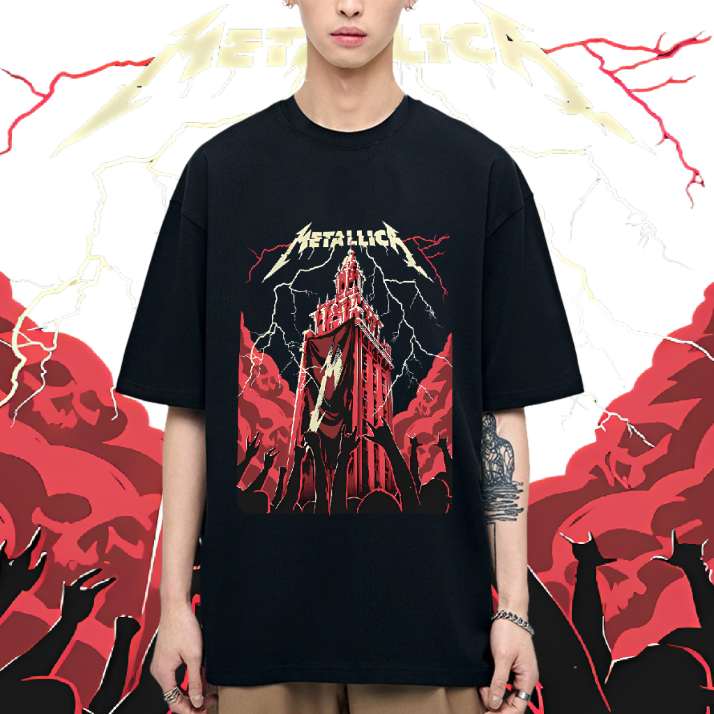 Metallica วงดนตรี เสื้อวงลายเท่ๆ ขายถูก ระบายอากาศได้ (มีเก็บเงินปลายทาง)S-XXXLจ้า เสื้อยืดคอกลม