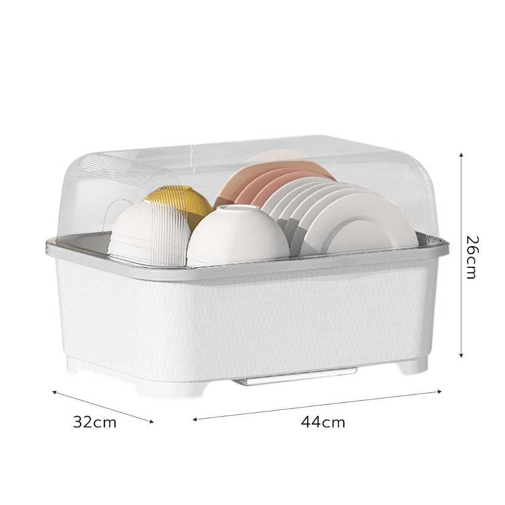 ที่คว่ำจานมีฝาปิด ที่เก็บจาน Dish rack ฝาปิดที่แน่น กันฝุ่นละออง และกันแมลง  Alechaung coffee - รูปที่ 6