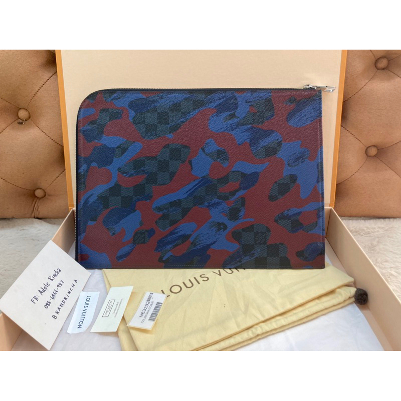 used clutch lv Damier Cobalt Camouflage Pochette Jour GM