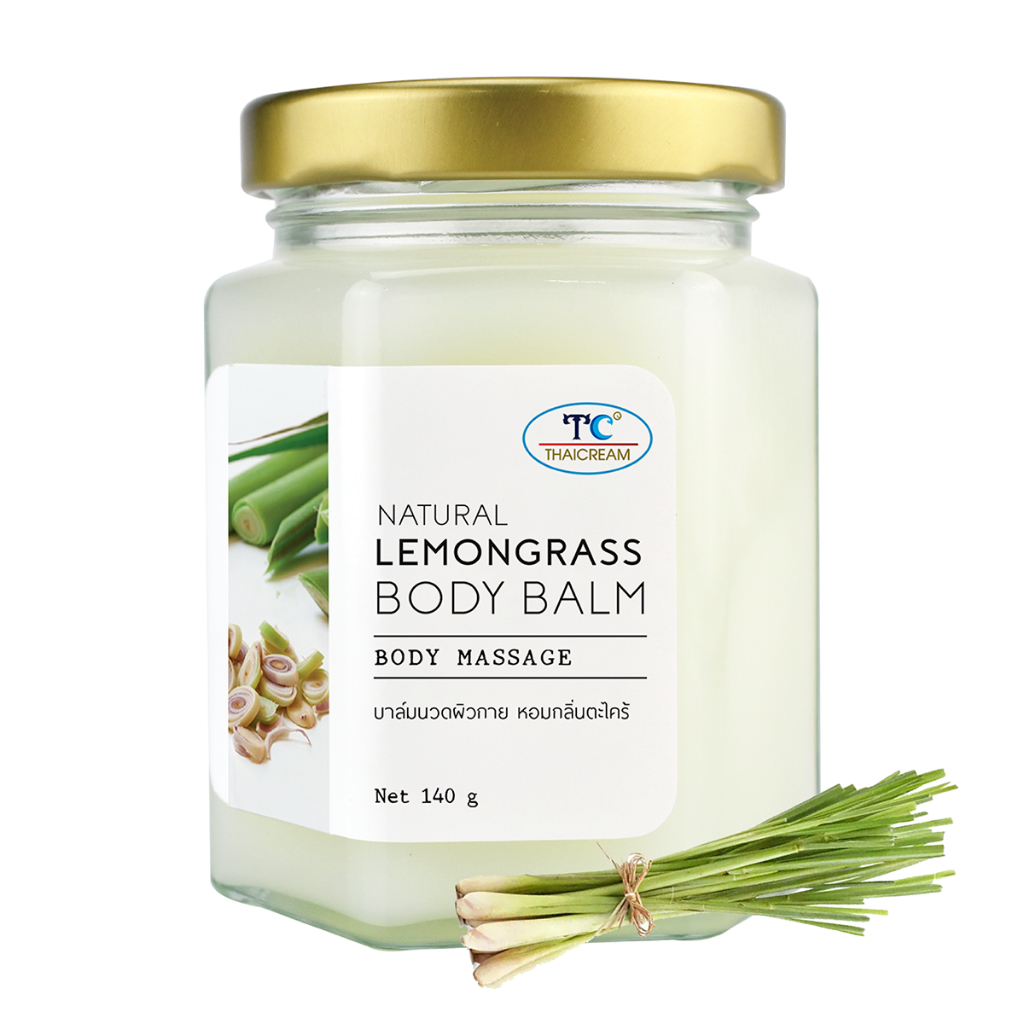 Thaicream บาล์มตะไคร้  นวดตัว ส้นเท้า นวดอโรม่า Natural Lemongrass Body Balm นวดเท้า นวดมือ