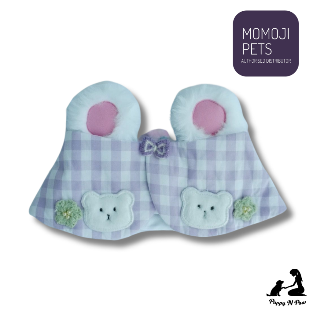 Momoji Bear Garden Pastel Purple Pet Bib ชุดสุนัข ชุดแมว