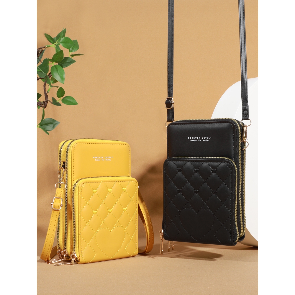 (B-608)🔥กระเป๋าสตางค์ใบยาวสะพายได้ ใส่โทรศัพท์ได้ สีสดใส สําหรับผู้หญิง จุของได้เยอะ 7สี