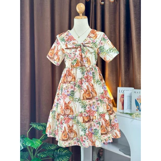 Dress แขนสั้นระบายชายยาว ( vp คอปกลูกไม้ )