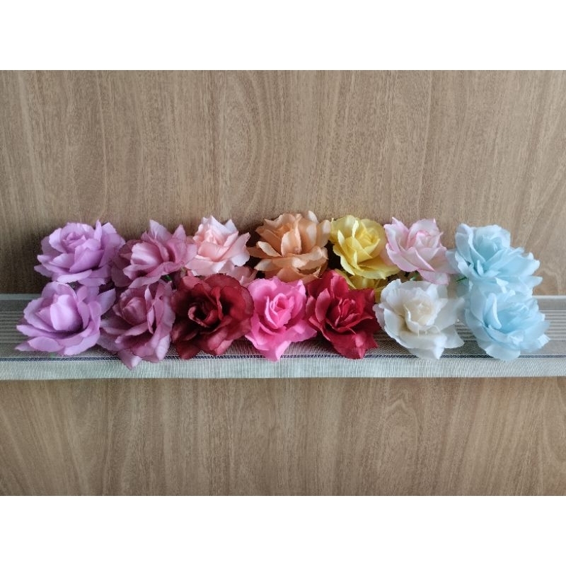 หัวดอกกุหลาบผ้า ดอกใหญ่ สีสวย หลายสี ราคาถูก