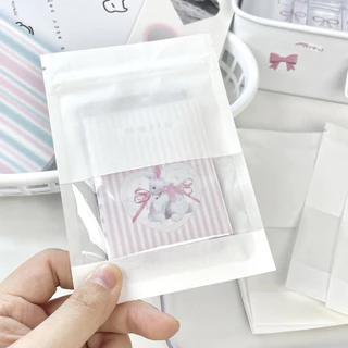 🤍🍰พร้อมส่ง!ถุงซิปล็อคสีขาว มีหน้าต่างใส แพค10ชิ้น ซองสำหรับแพคการ์ด ใส่สินค้า สวยมาก