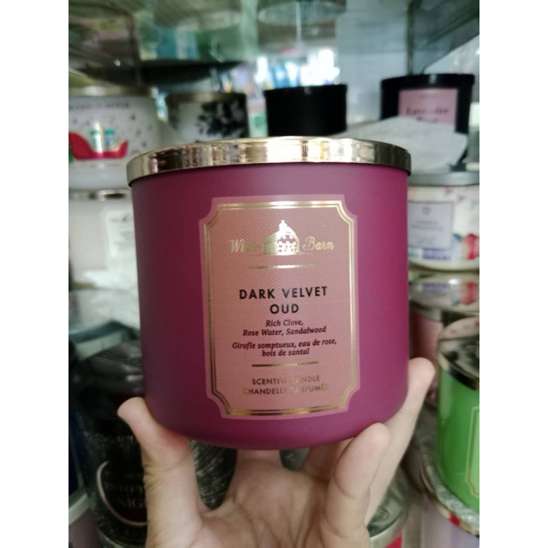 Bath & Body Works Dark Velvet Oud 3-Wick Candle 411 g. ของแท้