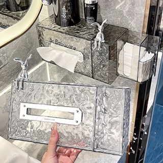 กล่องทิชชู่ ติดผนัง วางบนโต๊ะ มีช่องใส่สำลี ก้านสำลี 2IN1💦ลา…