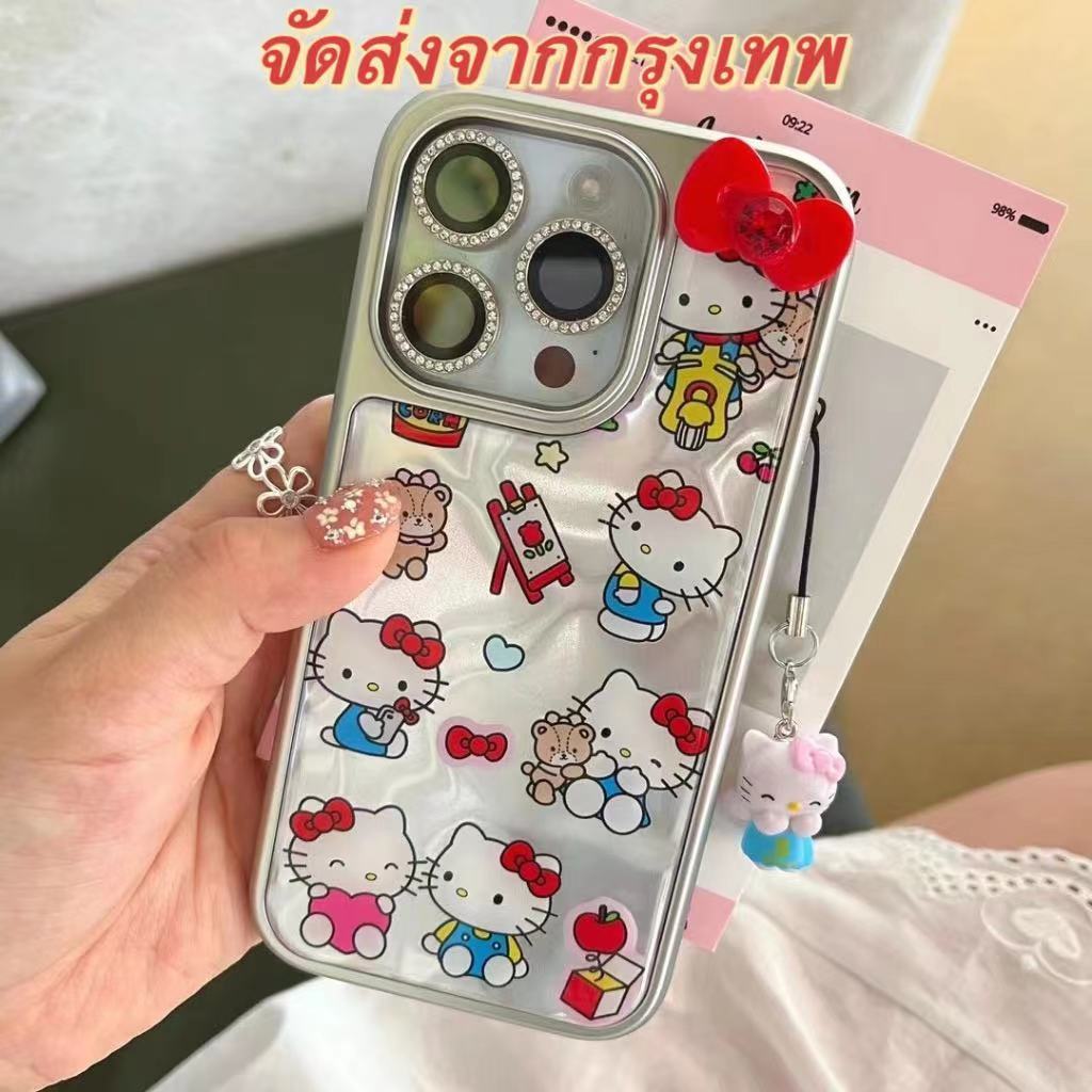 ส่งจากไทยใน24ชม. เคสไอโฟน 15 14 13 12 11 Pro Max เคส for iPhone 15 hello kitty พกง่ายๆ การป้องกันการตก Case