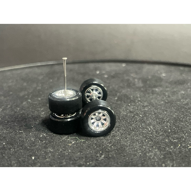 ล้อWatanabe สี โครมเมี่ยม ล้อยาง สำหรับ ใส่รถ ขนาด 1:64 หลากหลาย แบรนด์