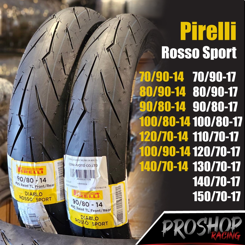ยาง Pirelli Rosso Sport สำหรับ Click 125i , Scoopy I PCX ขอบ 14 17