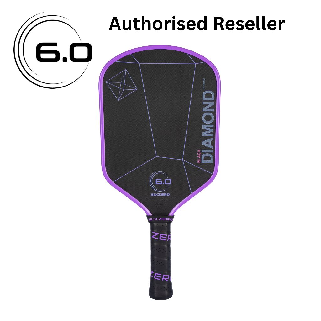 SIX ZERO  6.0 Pickleball Paddle 16mm Black Diamond Power (BD) - Elevate your game with the Black Dia