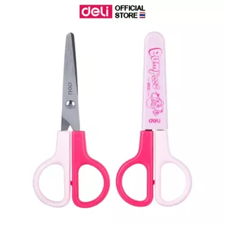 กรรไกร Deli กรรไกรเด็ก ปลายแหลม ขนาด 121 มม. สีสันสดใส น่ารัก พกพาง่าย เหมาะการเรียน Scissors