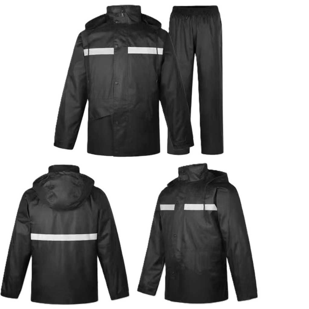 ชุดเสื้อคลุมกันฝนและกางเกงกันฝนสำหรับขี่รถชุดกันน้ำและกันฝนป้องกันแบบเต็มตัว  เสื้อฝนชุดหนาพิเศษ