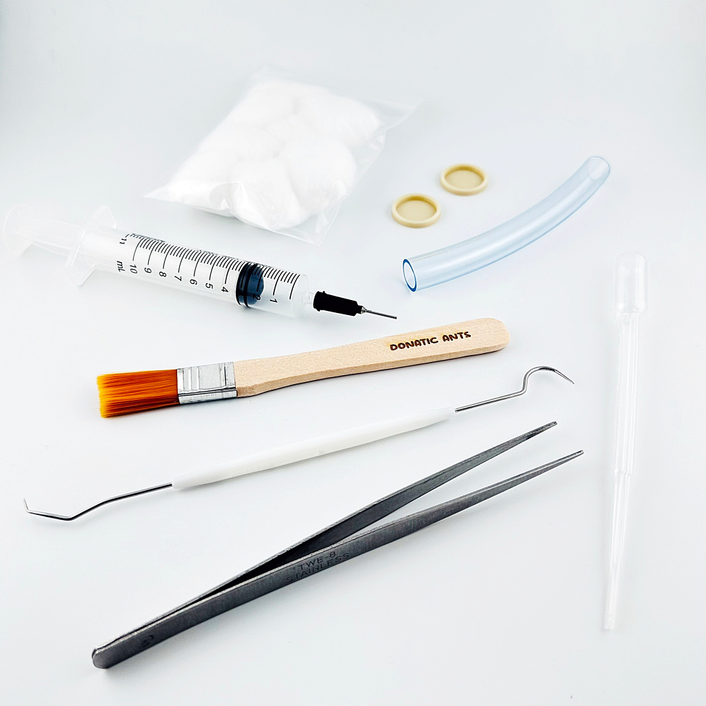Tool kits ชุดเครื่องมือสำหรับจัดการรังเลี้ยงมดเบื้องต้น - Donatic Ants