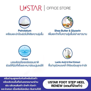 แท้💯% Ustar ฟุท สเต็ป ฮีล รีนิว ครีมบำรุงส้นเท้าแห้งแตก ปรับผิว เนียนนุ่มทันที(แถมที่ขัดเท้า)