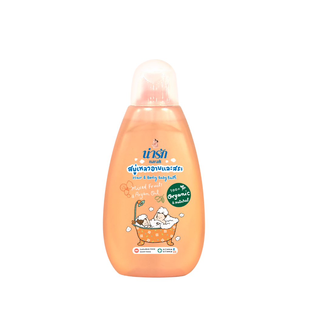 Narak สบู่เหลวอาบและสระออร์แกนิก มิกซ์ฟรุต & อาร์แกนออยล์ 200 มล.