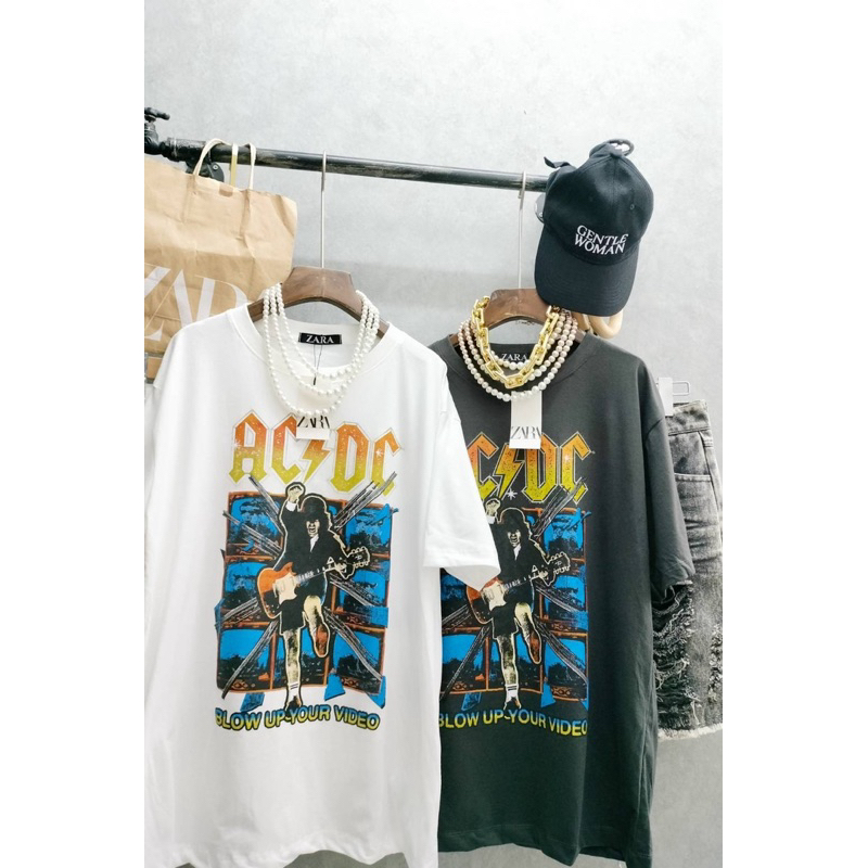 SIS.ON | พร้อมส่ง Oversize เสื้อยืดโอเวอร์ไซส์ No.23 ACDCกีต้าร์