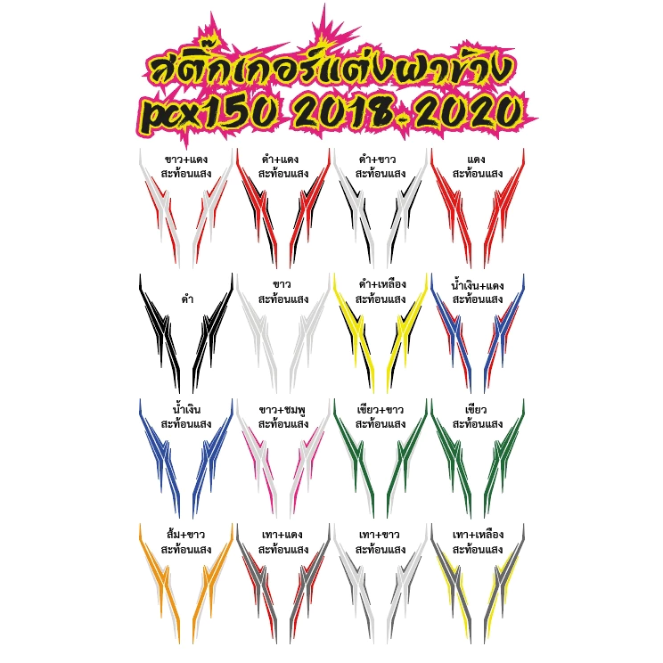 สติ๊กเกอร์แต่งฝาข้าง PCX150 2018-2020 thumbnail 4
