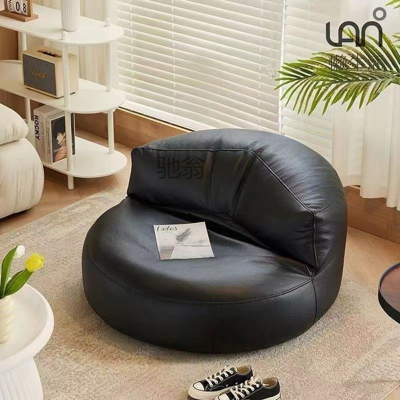 โซฟาขนาดใหญ่ beanbag หุ้มหนังสีดำมีหลายสีนั่งสบายมากขนาด 90 × 50 เซนติเมตร