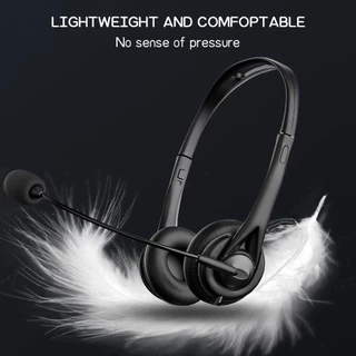 Headset หูฟังแบบครอบหู for Office Business for Zoom Skype Light Weight แฟนเทค แบบครอบหัว มีไมโครโฟน