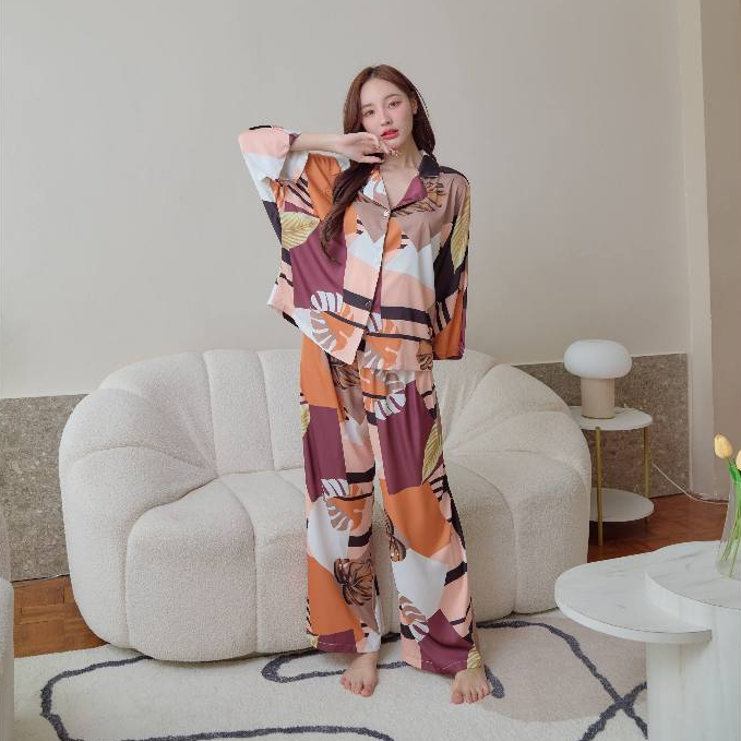 ชุดนอน Mulen (Muslin Pajamas) Silk Satin รุ่น Fall Scents (N3086 L3086 T9086 P3086)