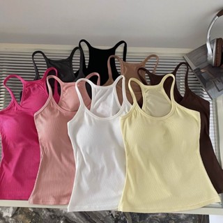 🌞B-269🌞เสื้อสายเดี่ยวสายฝอ แบบใหม่แบบสับ พาสเทล 6 สี พร้อมส่…