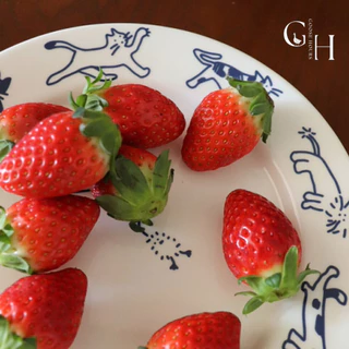 Goose Hours จานเซรามิค ลายการ์ตูนลูกแมวและลูกสุนัข Ceramic Puppy Kitten Plate