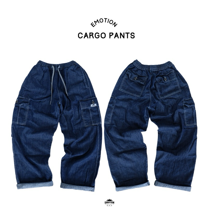 กางเกงคาร์โก้ขากว้าง Emotion เท่ ลุค streetwear casual สไตล์เกาหลี ราคา ถูกที่สุด ดีลบีเคเค แกลเลอรีภาพที่ 4