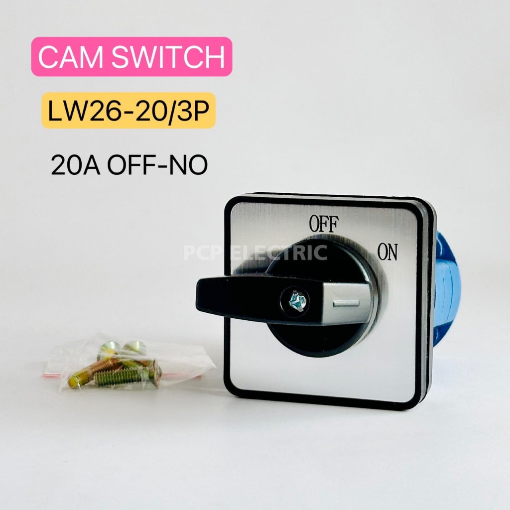 CAM SWITCH แคมสวิทช์ LW26-20/3 Selector switch 3ขั้น OFF-NO/ON-OFF-ON/1-0-2 20A
