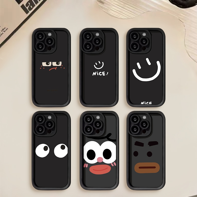 น่ารักยิ้มแสดงออกตลกเคสอ่อนสำหรับ Redmi 13C 12 10 9A A1 9C 9T 10C 9 10A 12C Note 13 9 11 8 11s 10 10s 12 Pro POCO M3