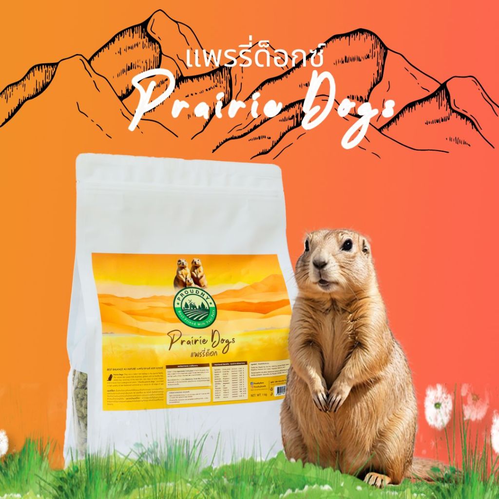 อาหารแพรรี่ด๊อก เยื้อใยสูงพราวดน์นี่แพรรี่ด็อกซ์ Pairrie Dog best balance as nature 1 kg