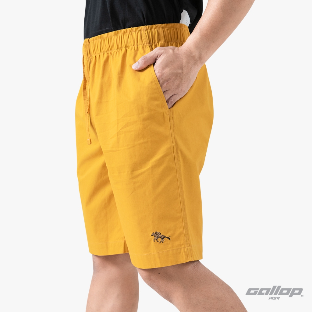 GALLOP : Twill Shorts กางเกงขาสั้นเอวยางยืดผู้ชาย รุ่น GS9027 สีเหลือง / ราคาปกติ 1490.-
