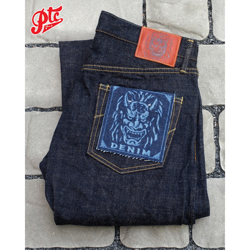 กางเกงยีนส์ ONI DENIM ONI-622-14KBE 14oz Relax Tapered Indigo x Beige One Wash