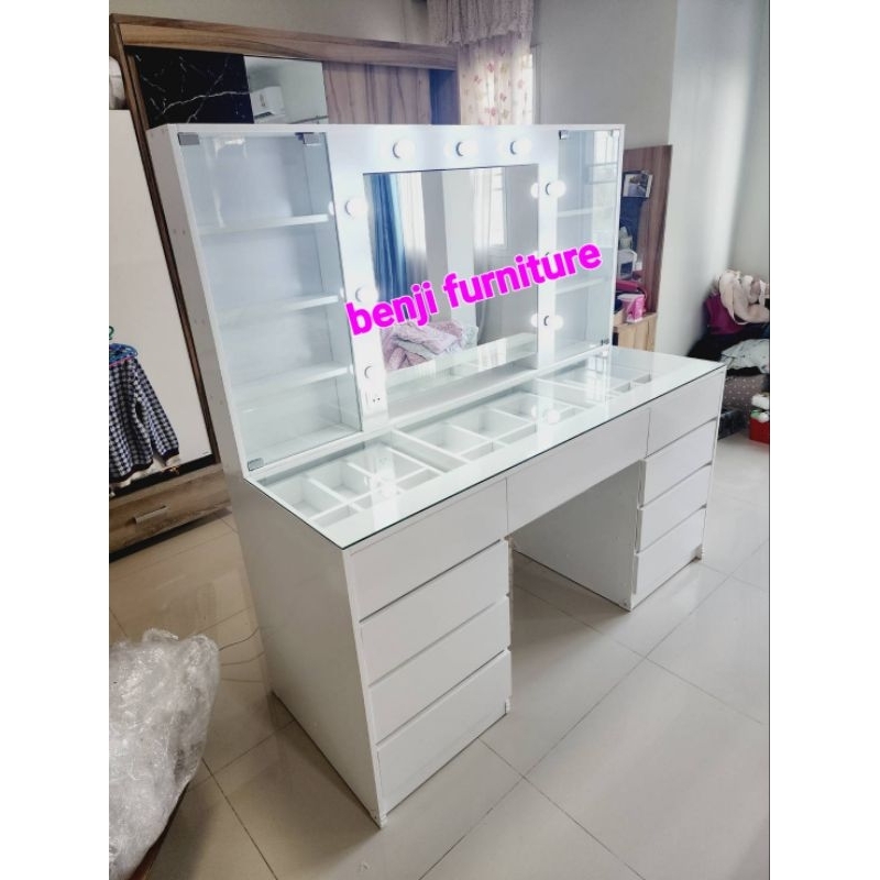 9 ลิ้นชักหัวเกาหลีไฟ / โต๊ะแป้ง 9 ลิ้นชัก ส่งเฉพาะกทมและปริมณฑลเท่านั้น **( ลูกค้าต่างจังหวัดรบกวนทักแชทก่อนสั่งซื้อ)