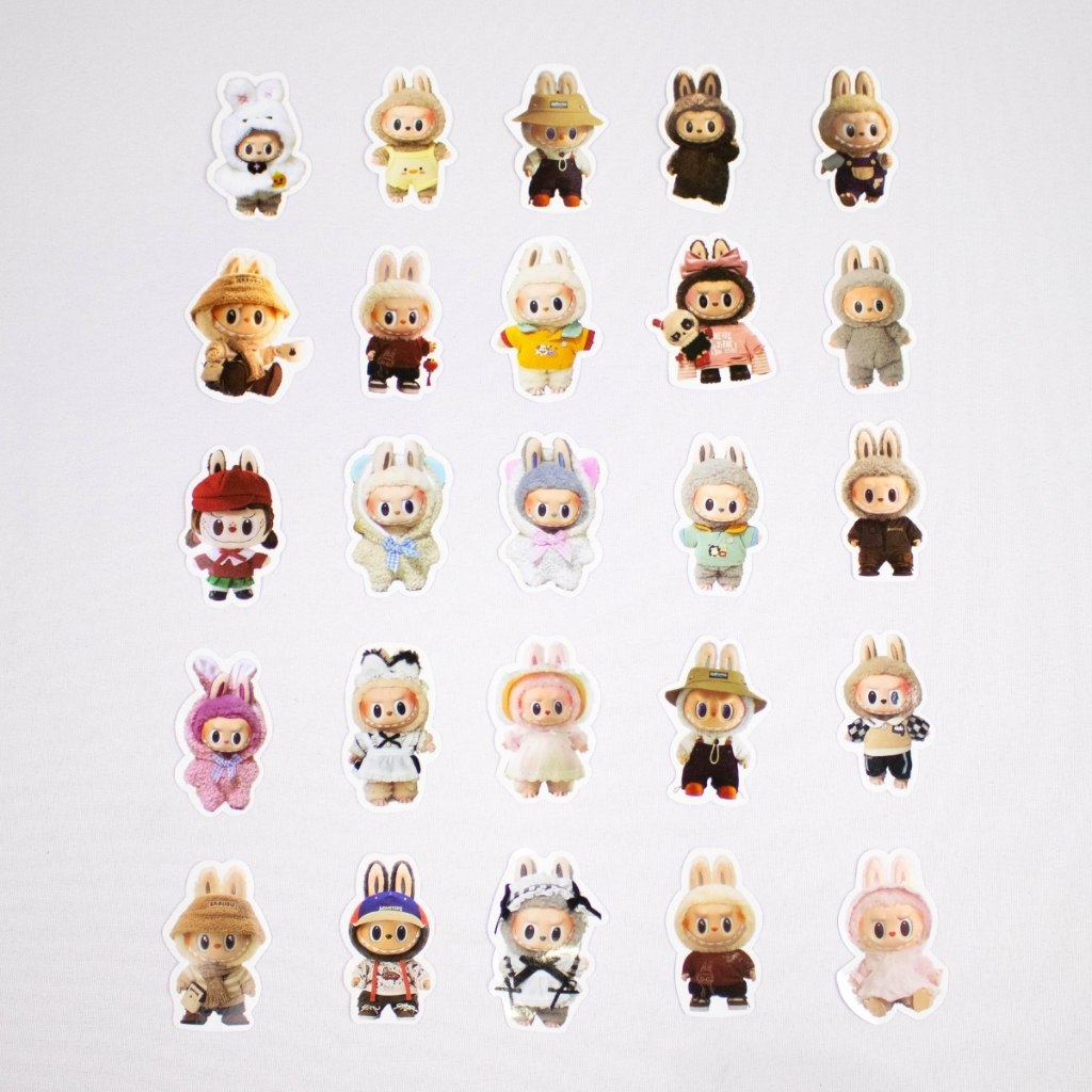 SHEEPOLA สติ๊กเกอร์ Labubu ลาบูบู้ ชิ้นเล็กๆ น่ารักๆ ได้50ชิ้น สีสวยสดใส สติ๊กเกอร์การ์ตูน ตกแต่ง DIY โต๊ะ Sticker PVC