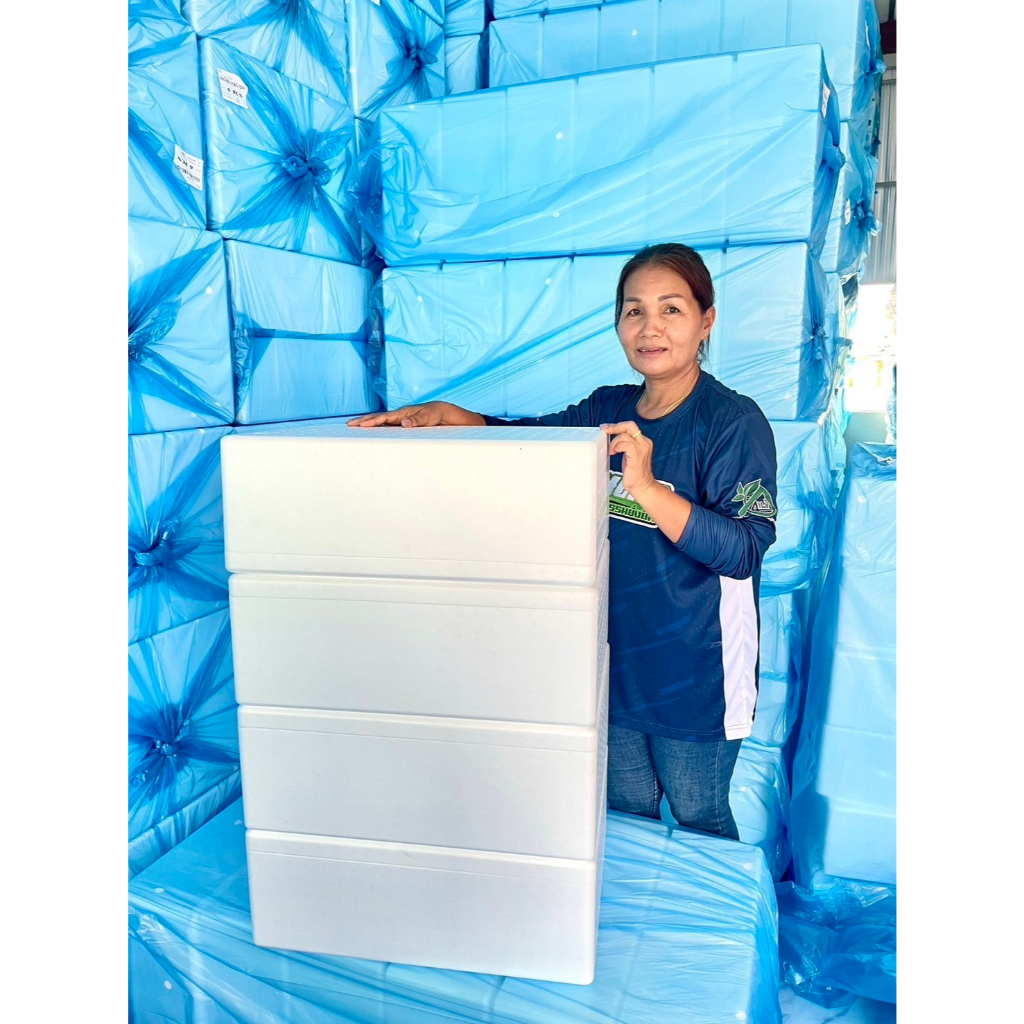 กล่องโฟมปลูกผักไฮโดรโปนิกส์ กล่องกุ้ง เกรดพิเศษ ทนทาน แพ็คคุ้ม 4 กล่อง พร้อมเจาะรู - เกษตรกรรมยั่งยืน