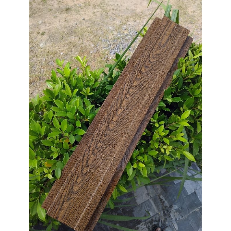 รั้ว ระแนง เมทัลชีท ลายไม้เข้ม3D หนา0.35มิล 10-13cm.ยาว0.50-1.80cm. ราคาส่งโรงงาน