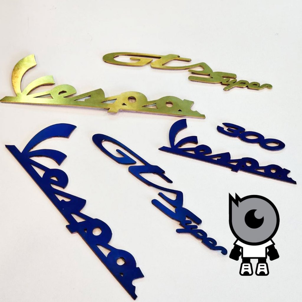 Mr.Balon(ราคาล้างสต๊อก)จาก1350 logo รอบคัน สำหรับ New Vespa รุ่น GTS-300 สีบลูไทเท สีทอง